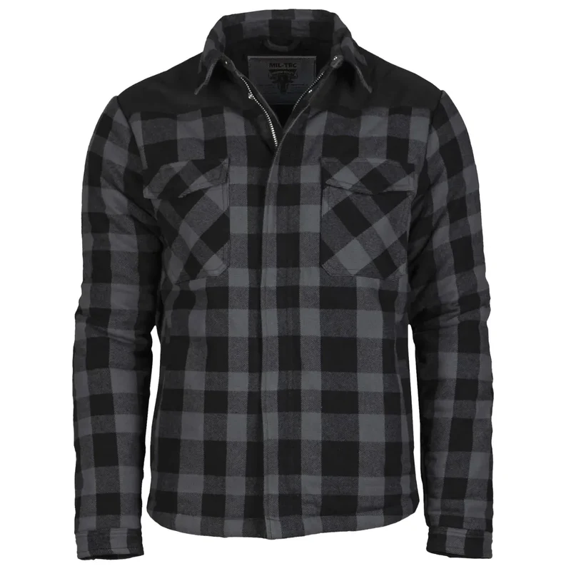 MIL-TEC® Lumberjacket schwarz/grau Holzfällerjacke Jacke