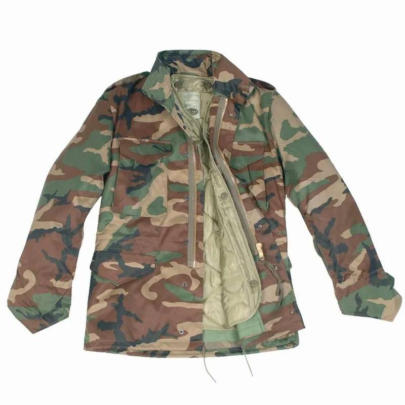 MIL-TEC® M65 Feldjacke Import woodland Army Jacke mit Innenfutter Jagdjacke