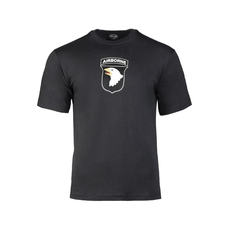 MIL-TEC® T-Shirt AIRBORNE schwarz Army Shirt bedruckt unisex