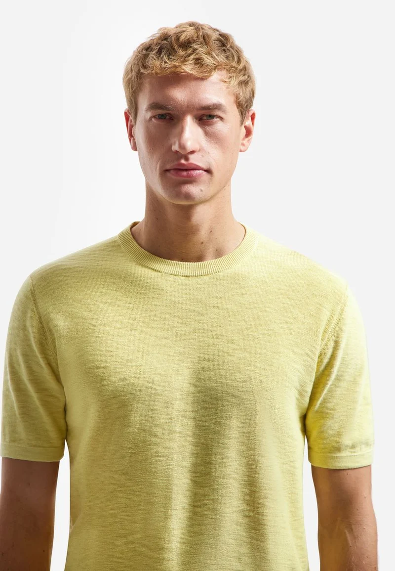 Pullover Short Sleeve Crew Neck Slub
