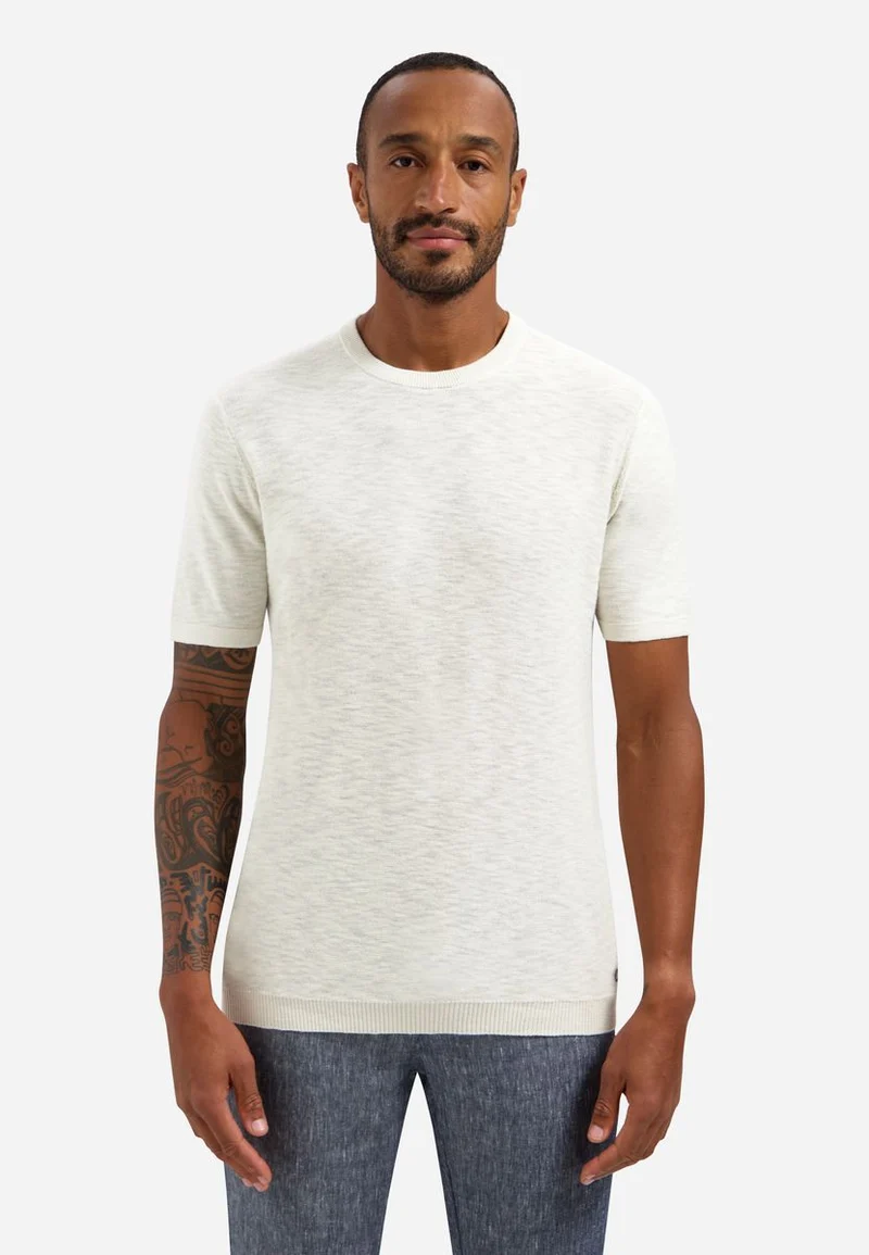 Pullover Short Sleeve Crew Neck Slub