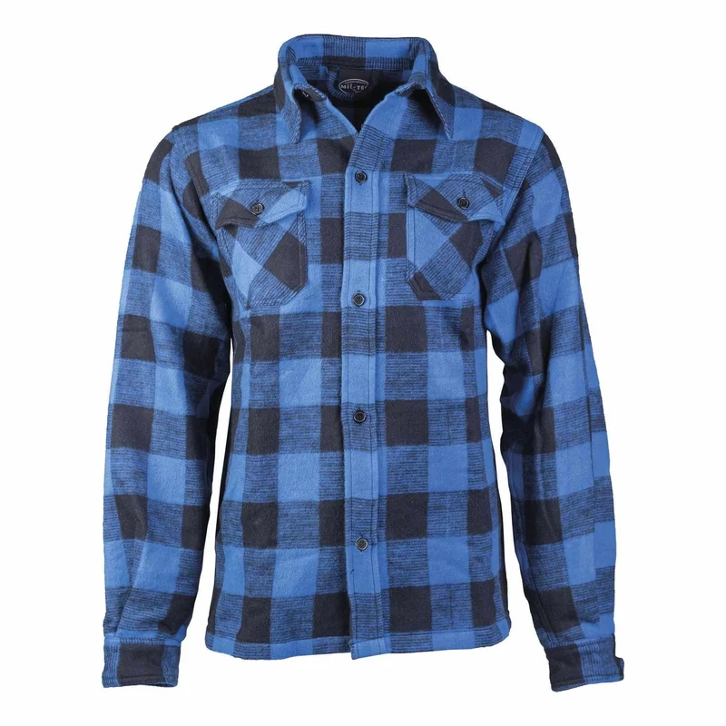 MIL-TEC® Holzfällerhemd blau/schwarz Karo Hemd Baumwollhemd
