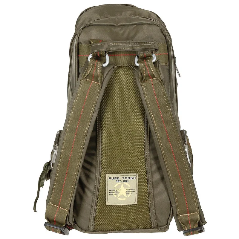 PURE®TRASH Rucksack "PT" klein oliv m. Karabinerhaken 20 Liter Daypack