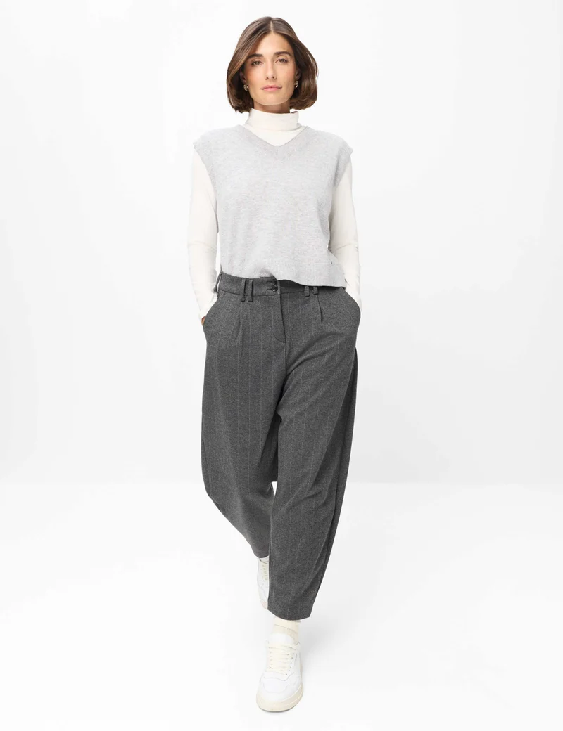 MEGAN S Bundfaltenhose im Barrel Fit