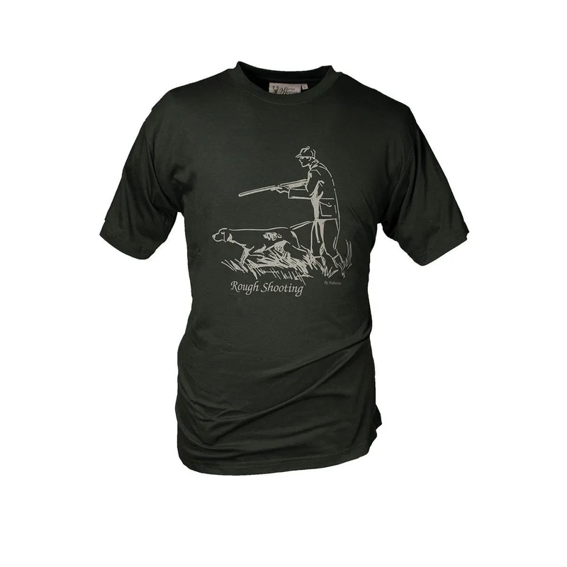 HUBERTUS Hunting Herren T-Shirt ROUGH SHOOTING oliv Printshirt Jagd Shirt