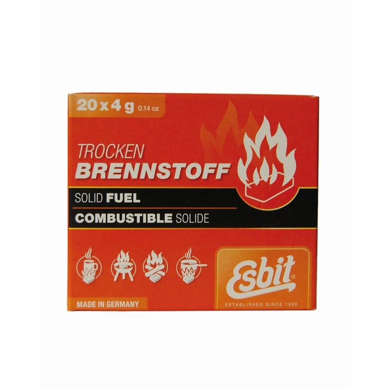 ESBIT (100g=EUR 8,13) Brennstoff Trockenbrennstoff 20 x 4g Tablette