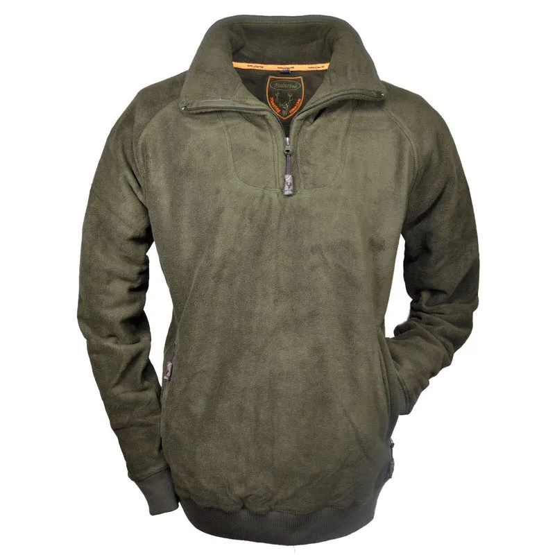 HUBERTUS Fleece Troyer oliv Herren Pullover Midlayer