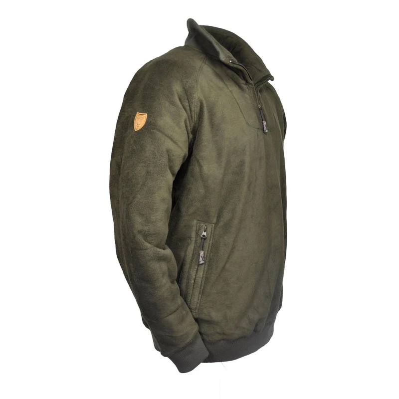 HUBERTUS Fleece Troyer oliv Herren Pullover Midlayer