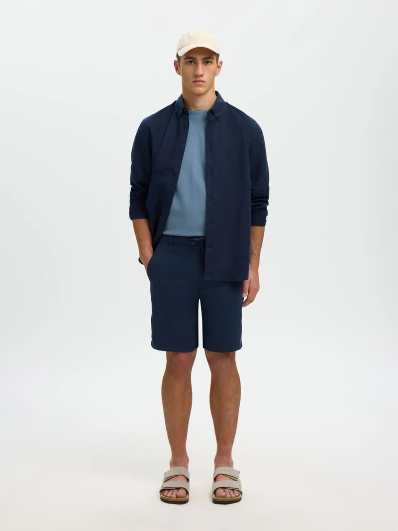 SLHREGULAR-BRODY LINEN BLD SHORTS N