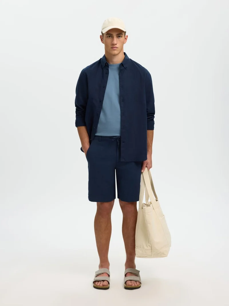 SLHREGULAR-BRODY LINEN BLD SHORTS N