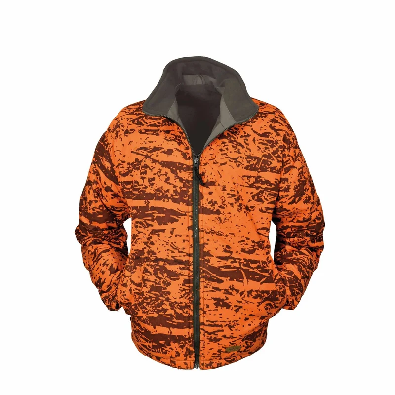 HUBERTUS Warn-Wende-Fleecejacke DRÜCKJAGD oliv / camo Herren Jagdjacke