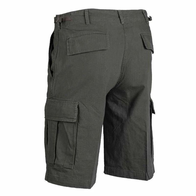 Mil-TEC® US Bermuda R/S cotton prewash oliv Shorts
