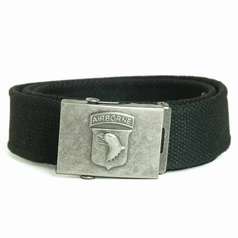MIL-TEC® Gürtel Airborne Buckle schwarz Hosengürtel m. Metallschnalle L=130cm | B=40mm