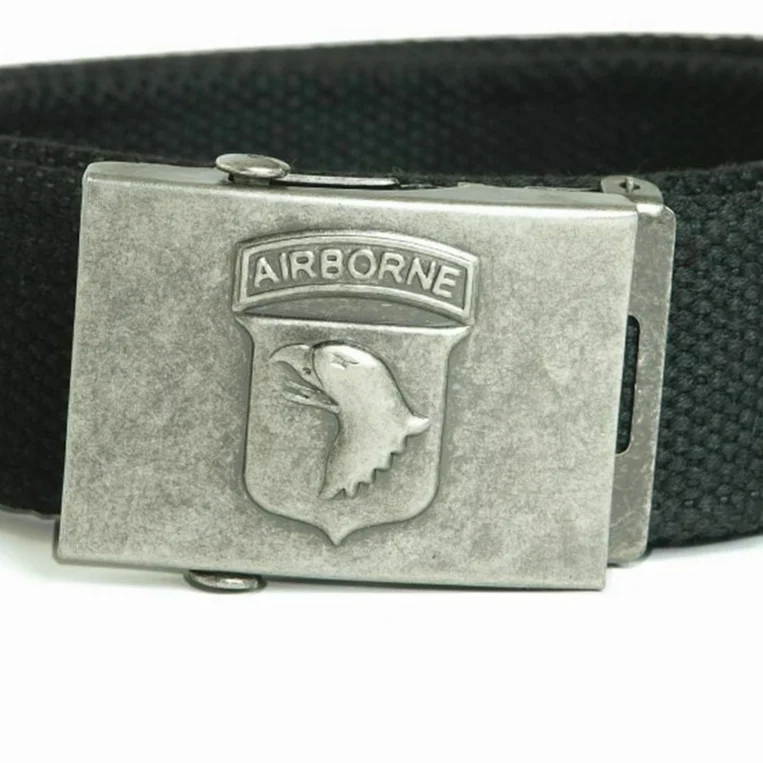 MIL-TEC® Gürtel Airborne Buckle schwarz Hosengürtel m. Metallschnalle L=130cm | B=40mm