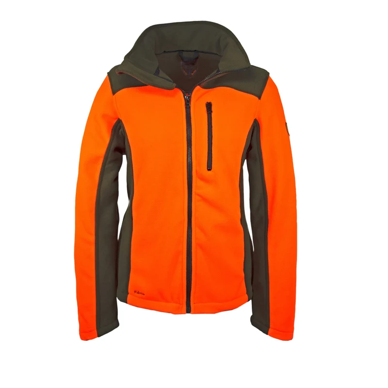 HUBERTUS Damen Fleecejacke EIFEL orange/oliv Midlayer Jagdjacke