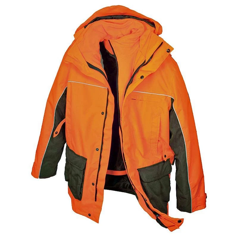 HUBERTUS Jagdjacke DOG KEEPER orange/oliv 3in1 Hundeführerjacke