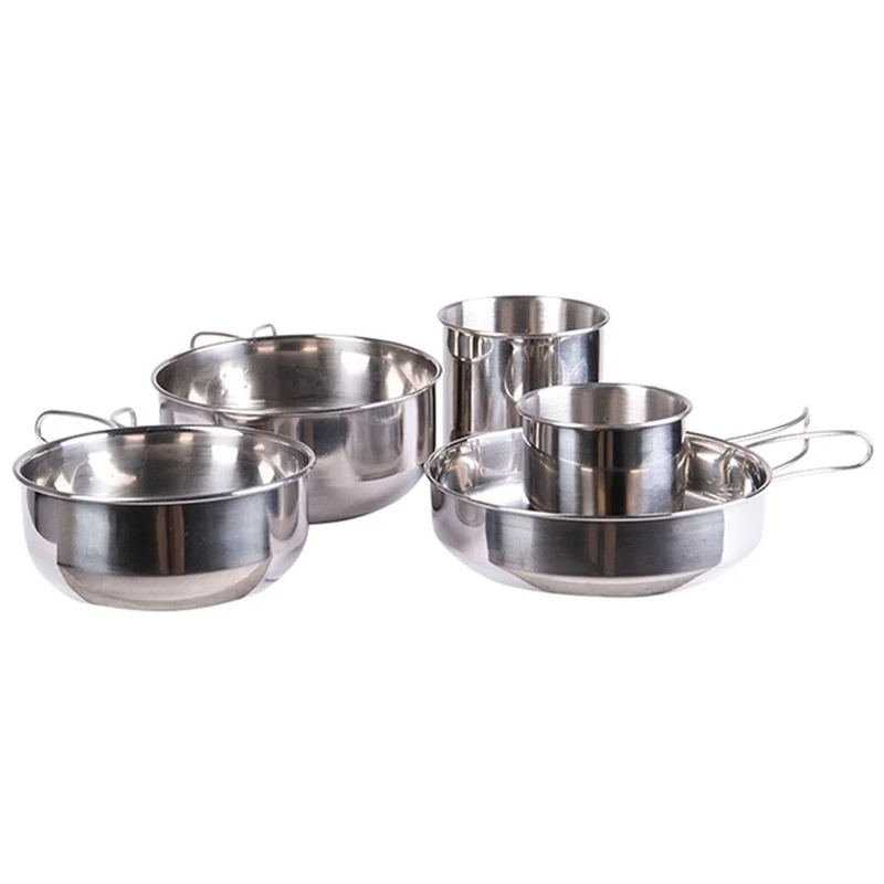 MIL-TEC® Koch-Set stainless steel 5-teilig Outdoor Kochgeschirr
