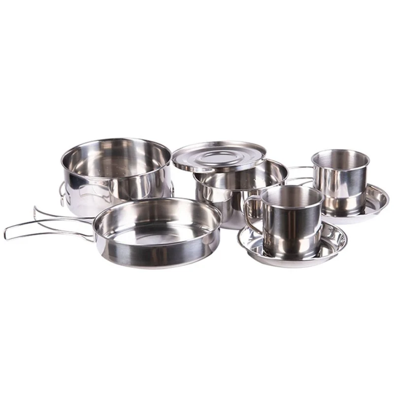 MIL-TEC® Koch-Set stainless steel 8-teilig Outdoor Kochgeschirr