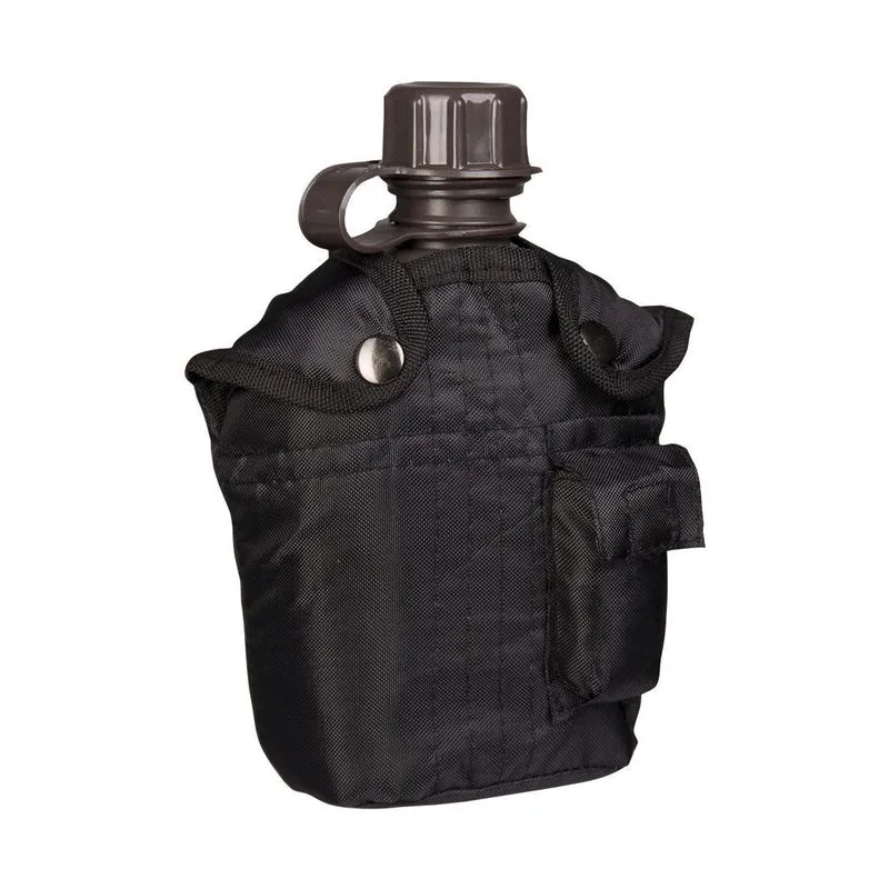 MIL-TEC® US Feldflasche Import 1ltr. Kunststoff m. Hülle schwarz