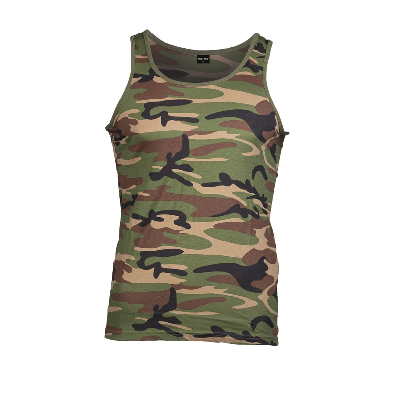 MIL-TEC® Tank Top Cotton woodland Shirt Achselhemd Unterhemd