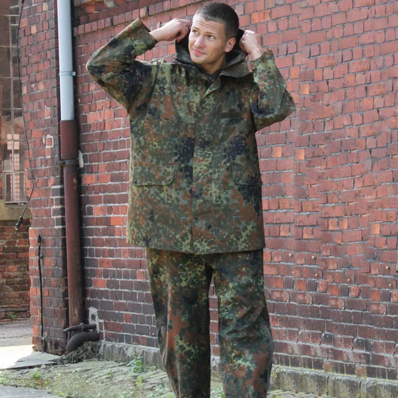 MIL-TEC® BW Jacke Nässeschutz 3-Lagen-Laminat flecktarn Bundeswehr Neufertigung