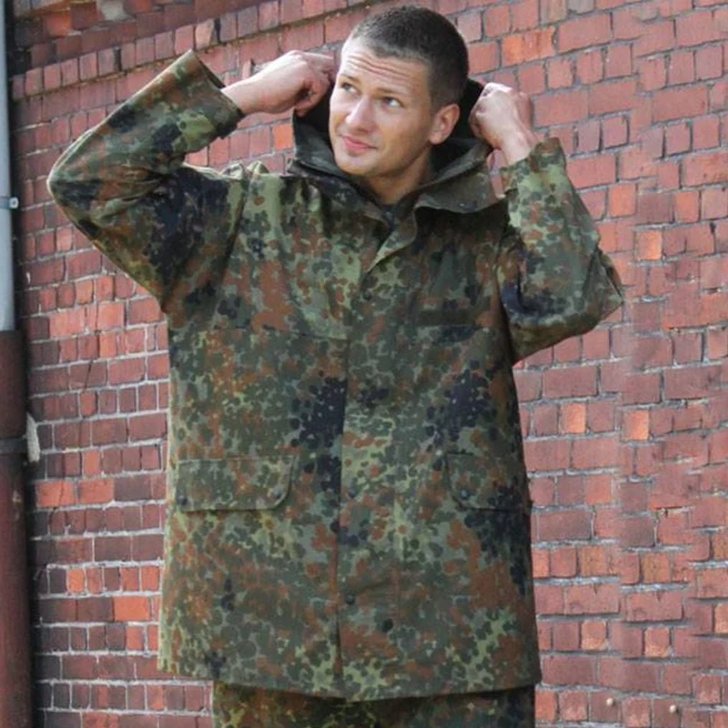 MIL-TEC® BW Jacke Nässeschutz 3-Lagen-Laminat flecktarn Bundeswehr Neufertigung