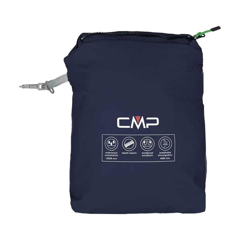 CMP Herren Regenjacke Snaps Hood Jacket 39X7367 black blue Packable
