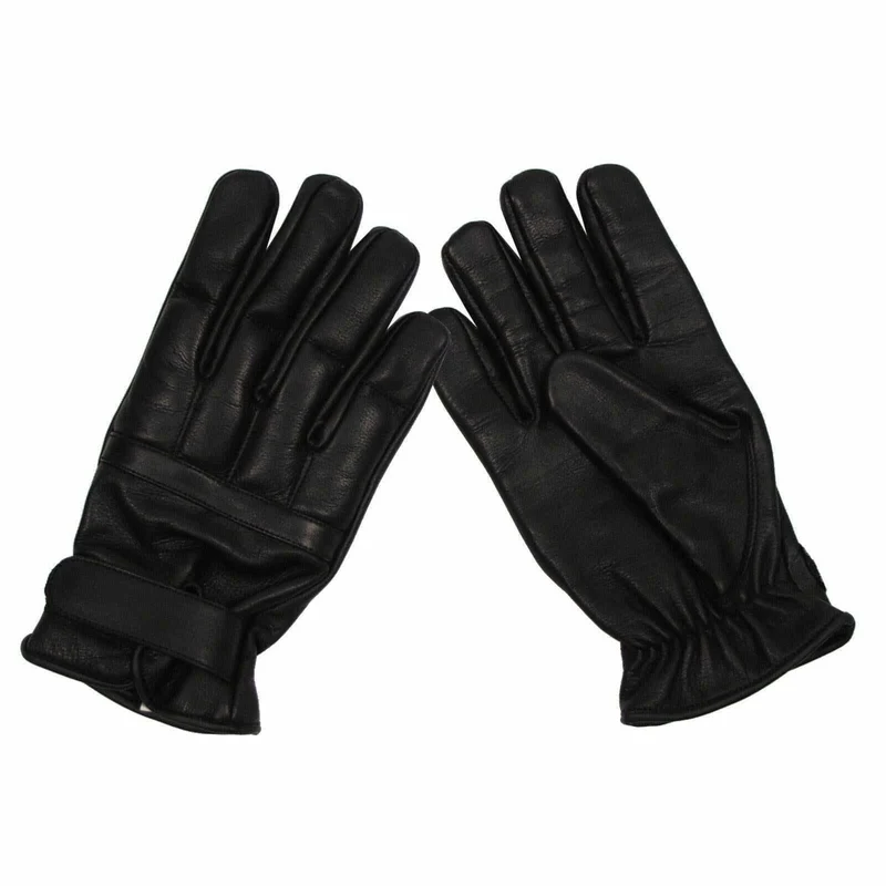 MFH® Lederhandschuhe schwarz Quarzsandfüllung Security Handschuhe