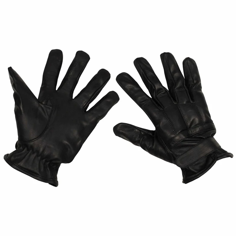 MFH® Lederhandschuhe schwarz Quarzsandfüllung Security Handschuhe