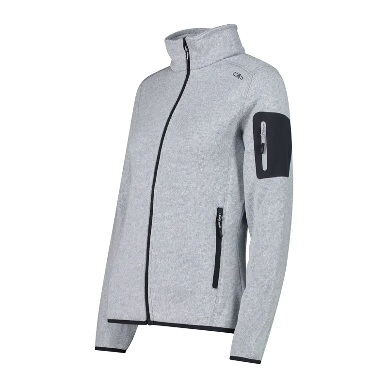 CMP Damen knitted melange Fleecejacke 3H14746 alluminio-antracite