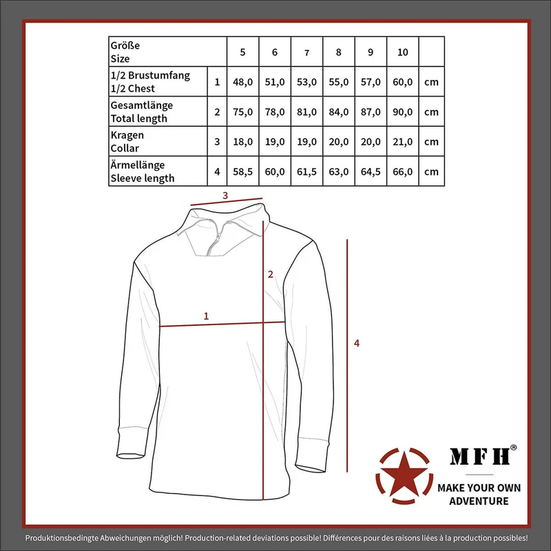 MFH® BW Plüsch Rollkragenhemd oliv unisex Unterhemd nach TL