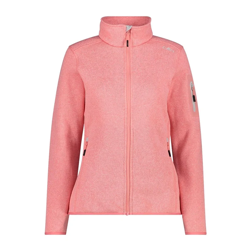 CMP Damen knitted melange Fleecejacke 3H14746 pesca-gesso