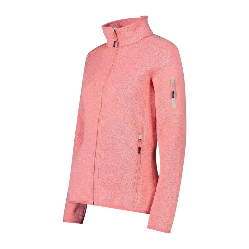 CMP Damen knitted melange Fleecejacke 3H14746 pesca-gesso