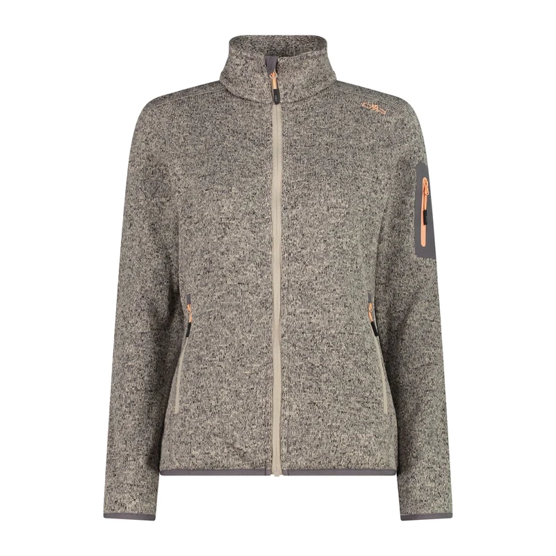 CMP Damen knitted melange Fleecejacke 3H14746 sabbia-terra