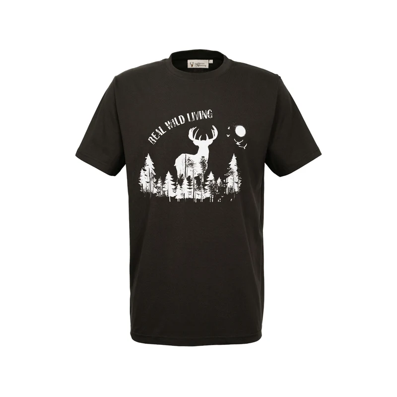 HUBERTUS Herren T-Shirt REAL WILD LIVING oliv Printshirt