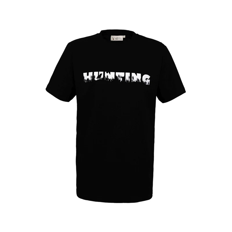 HUBERTUS Herren T-Shirt HUNTING schwarz Printshirt