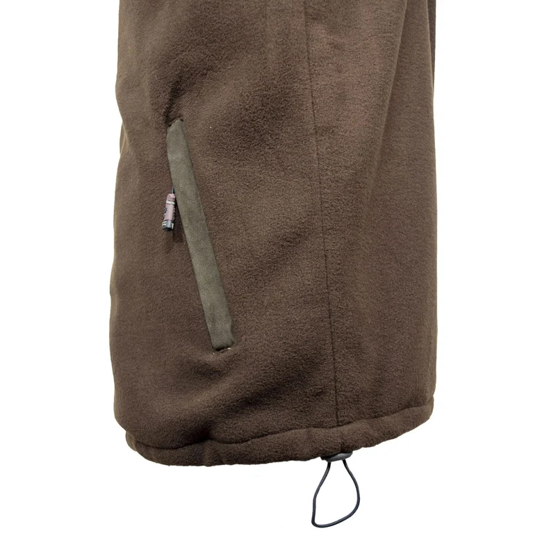 HUBERTUS Herren Fleeceweste | Futter | Veloursbesatz oliv