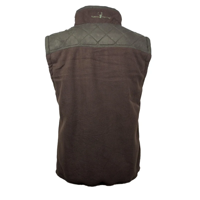 HUBERTUS Herren Fleeceweste | Futter | Veloursbesatz oliv