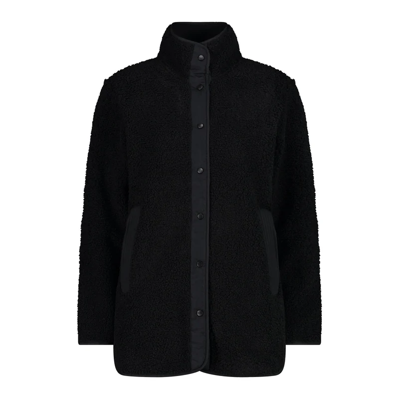 CMP Woman Long Jacket 34P0666 nero HighLoft Fleecejacke Langjacke