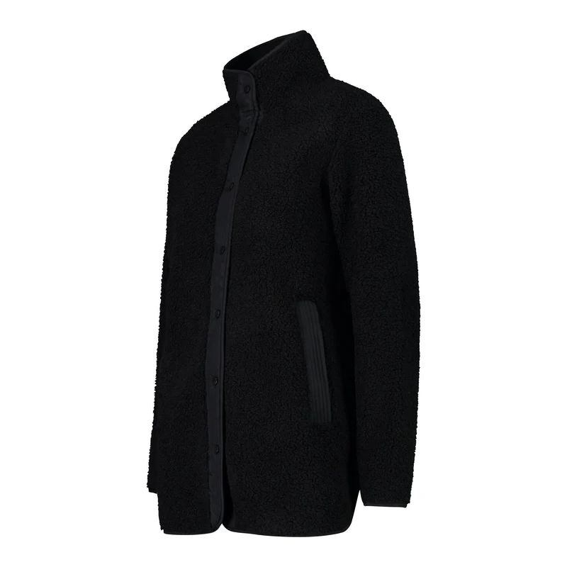 CMP Woman Long Jacket 34P0666 nero HighLoft Fleecejacke Langjacke
