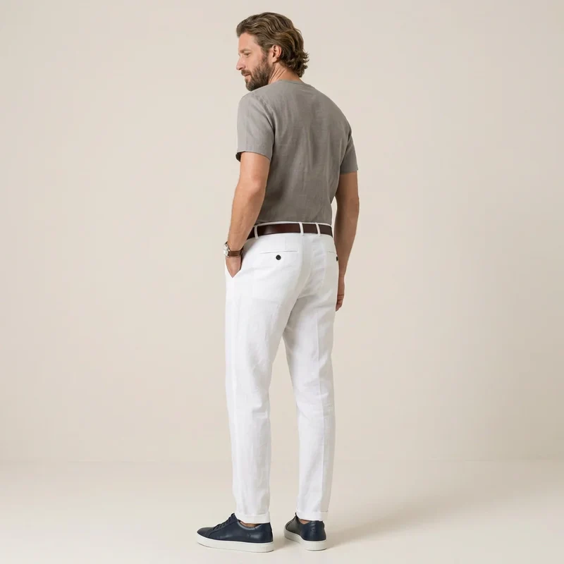 Edle Leinenhose für Herren im Barrel Fit für den Sommer