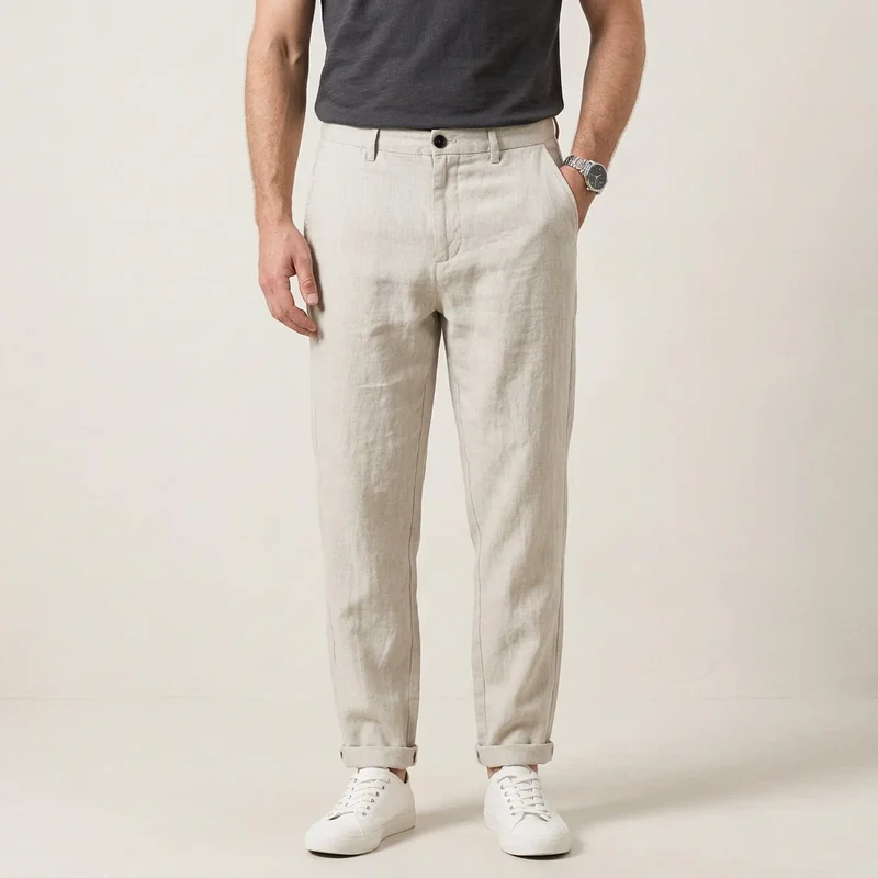 Edle Leinenhose für Herren im Barrel Fit für den Sommer