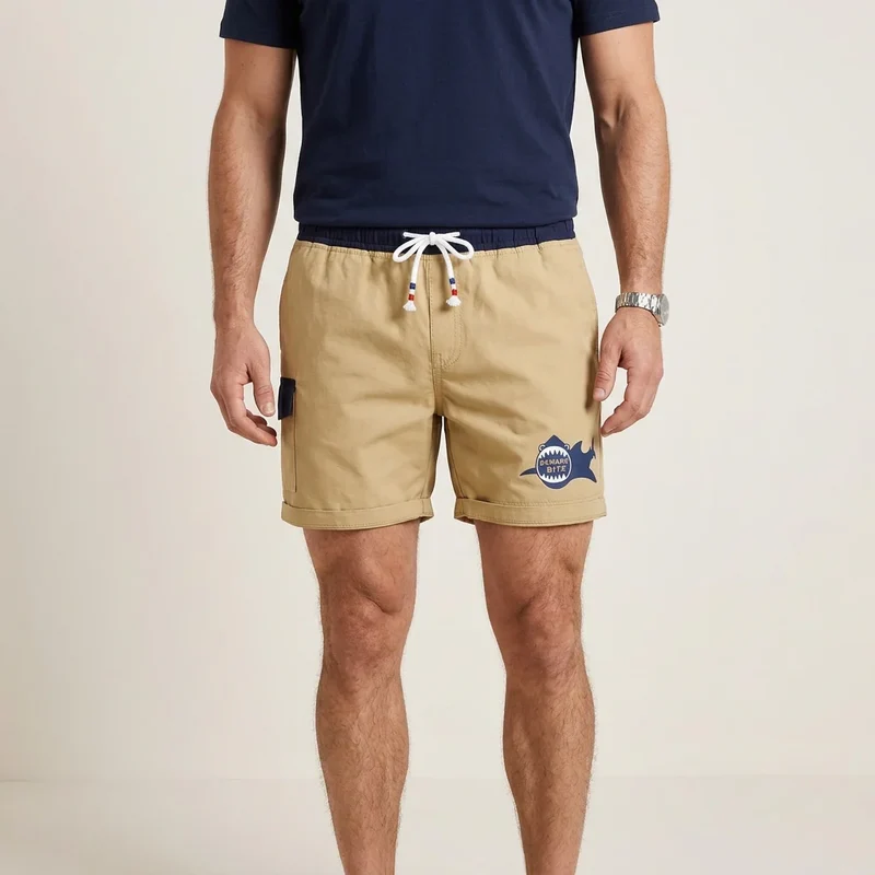 Badeshorts für Herren in kurzer Form mit Gummibund im sportlichen Stil