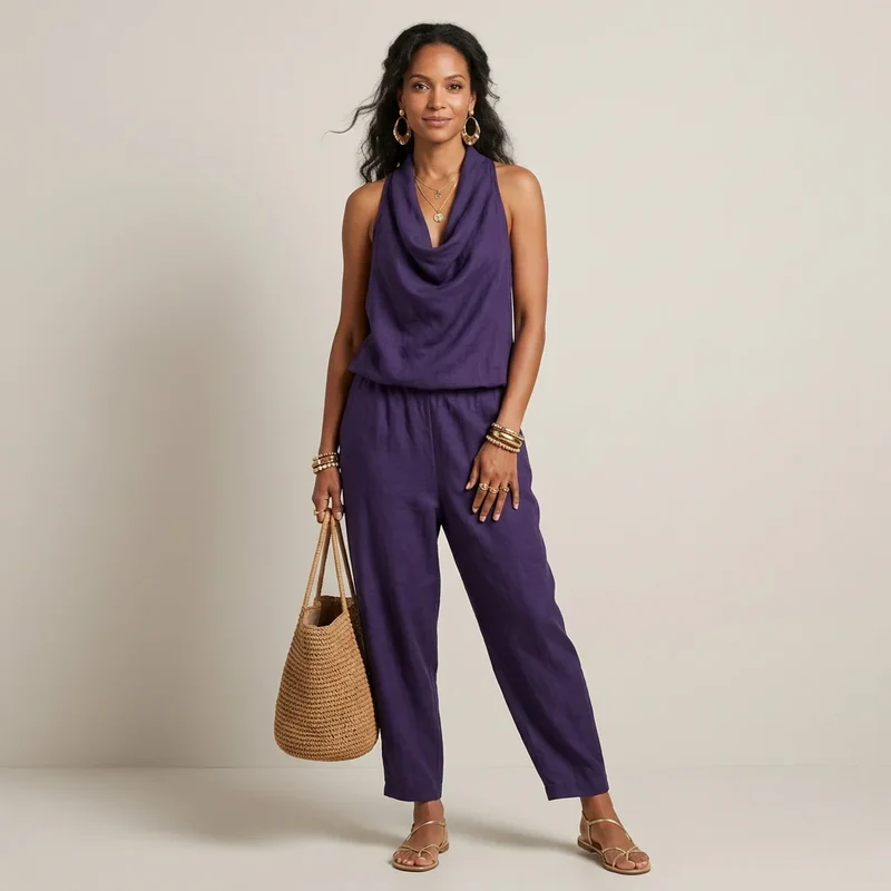Lässiger 2-Teiler für Damen mit Hose und ärmellosem Top