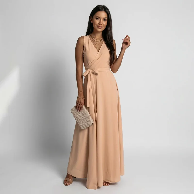 Maxikleid für Damen mit Wickeloptik für Hochzeitsgäste