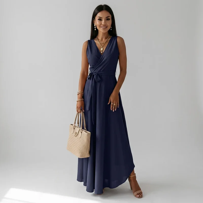 Maxikleid für Damen mit Wickeloptik für Hochzeitsgäste