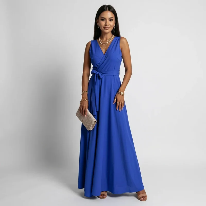 Maxikleid für Damen mit Wickeloptik für Hochzeitsgäste