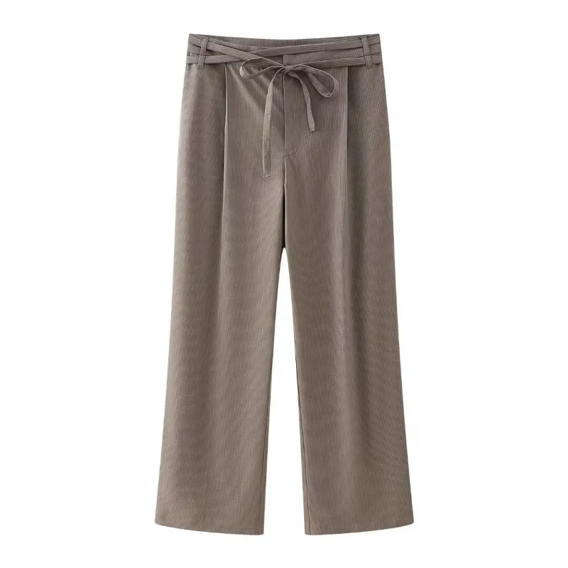 Zweiteiliger Hosenanzug für Damen mit Nadelstreifen kurzer Weste und weiter Hose