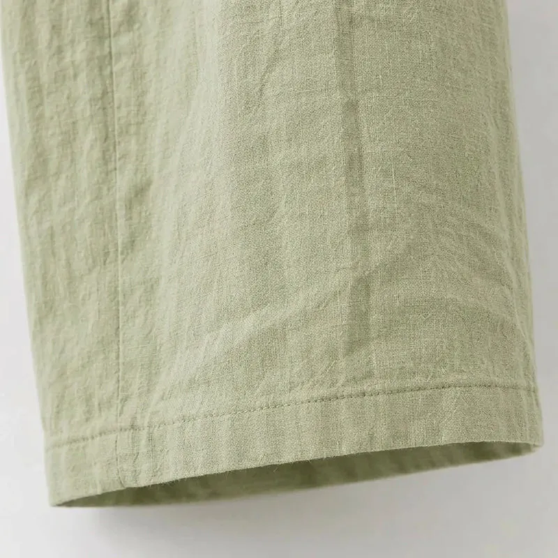 Sommerhose aus Leinen mit weitem Bein mit Gummibund