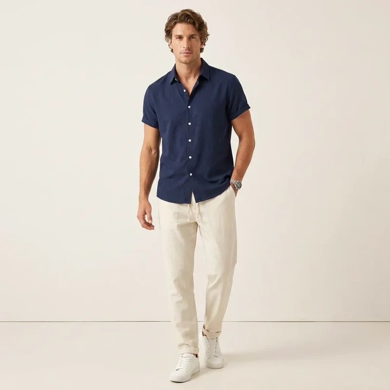 Sommer Hemd für Herren mit Kurzarm und Sommerhose